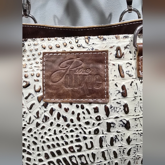 Pure Dixie Dundee Ambition Carry/Conceal Croc Embossed Leather Satchel - Picture 4 of 10